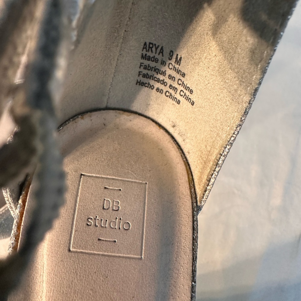 DB Studio Silver Ankle Strap Low Heeled Shoes Size 9 - Picture 6 of 8